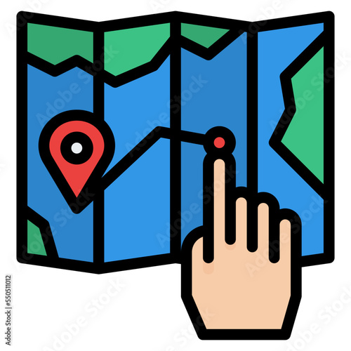 map route destination travel icon