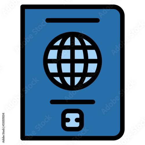 passport visa trip travel icon