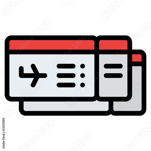 ticket boarding flight travel icon