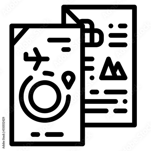 brochure travel trip infomation icon