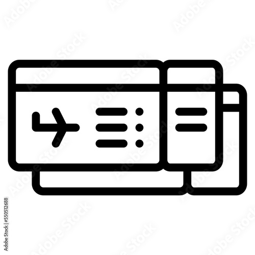 ticket boarding flight travel icon
