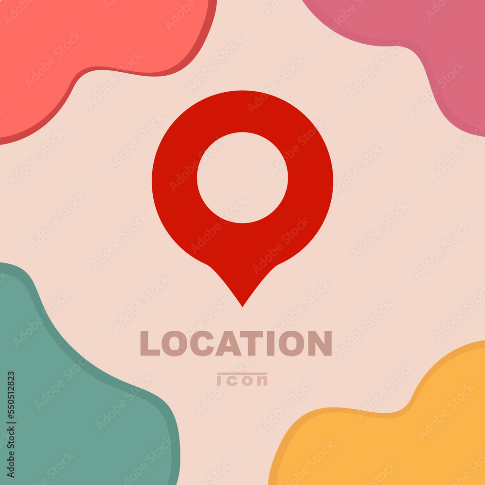 red location icon with pastel colors background Stock Vector | Adobe Stock