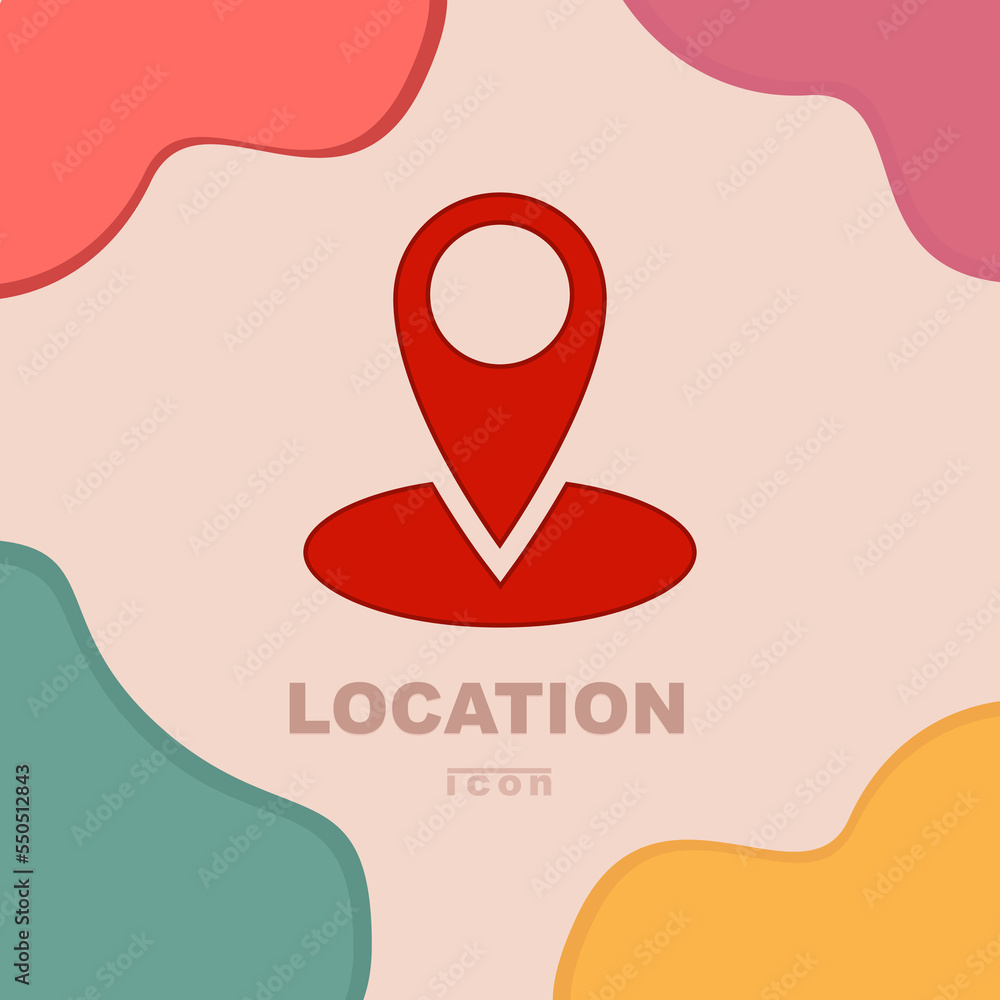 red location icon with pastel colors background red location icon with pastel colors background