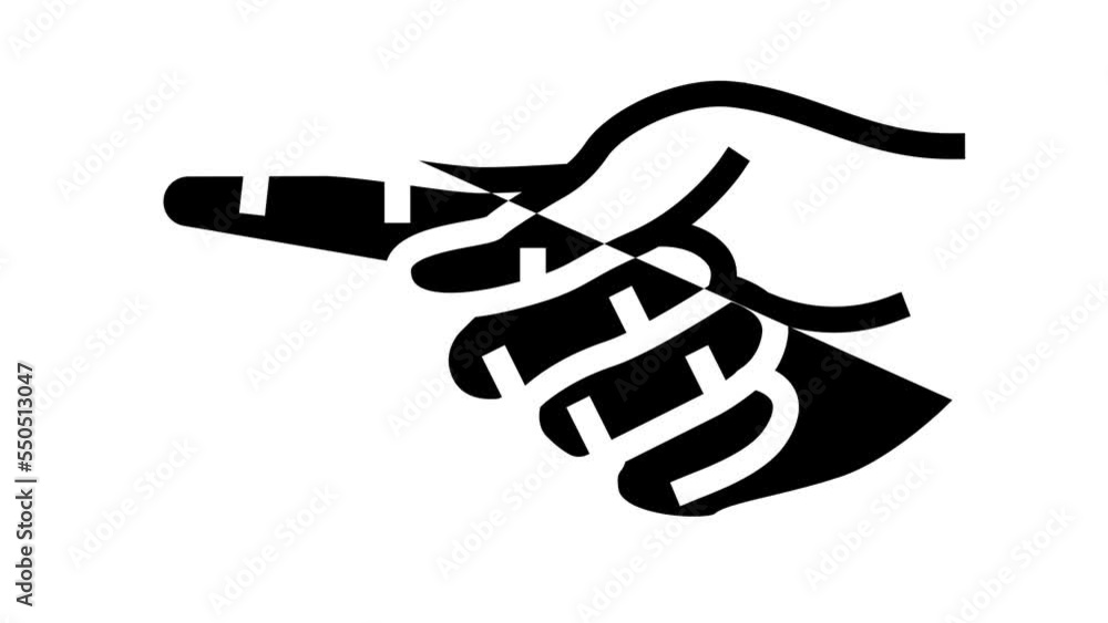 pointer hand gesture line icon animation pointer hand gesture line icon animation