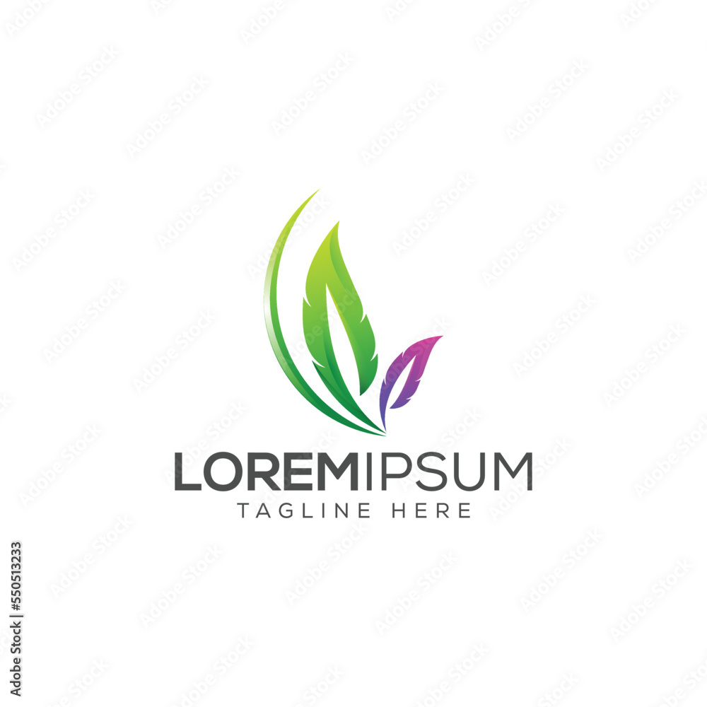 modern leaf logo design template