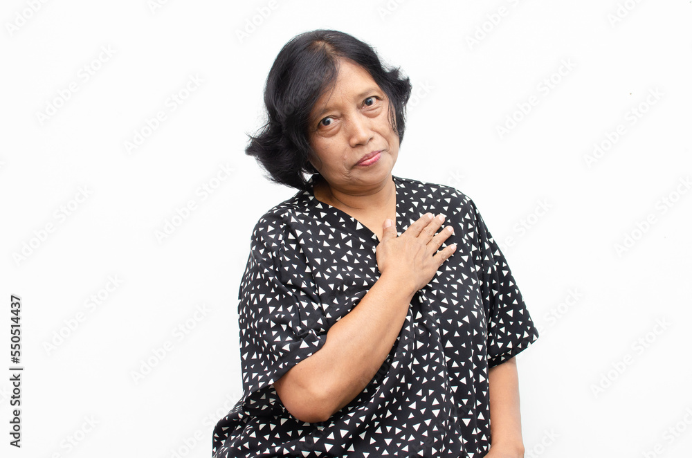 Portrait of happy ecstatic senior asian woman in overjoyed,surprised and shocked expression Portrait of happy ecstatic senior asian woman in overjoyed,surprised and shocked expression