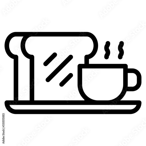 complimentary breakfast food bread icon