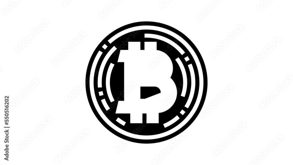 bitcoin cryptocurrency glyph icon animation bitcoin cryptocurrency glyph icon animation