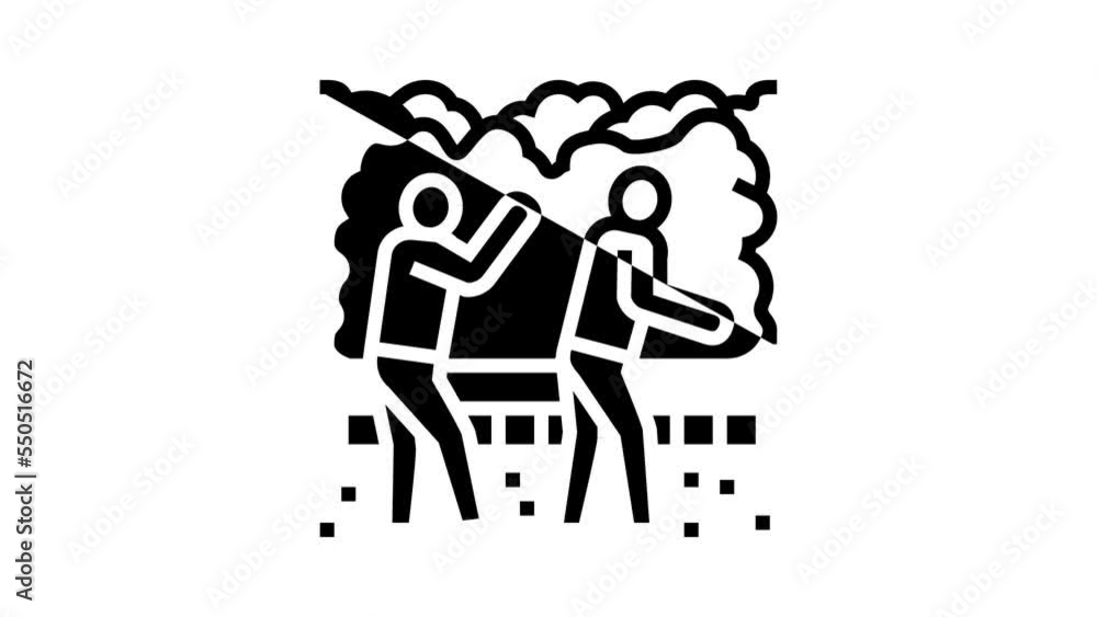 walk people park line icon animation walk people park line icon animation