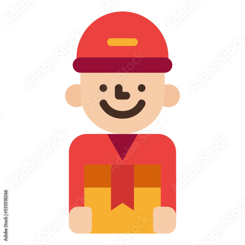 delivery man sending ecommerce icon
