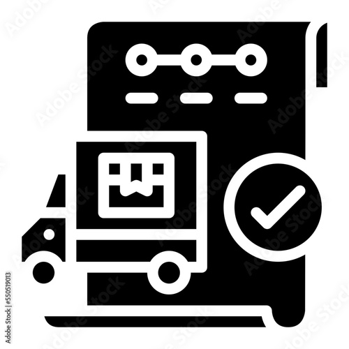sending truck completed ecommerce icon