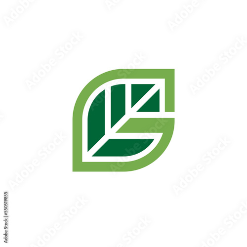 Leaf G Letter Minimalist Logo Design. G Letter Logo on White Background Vector Template