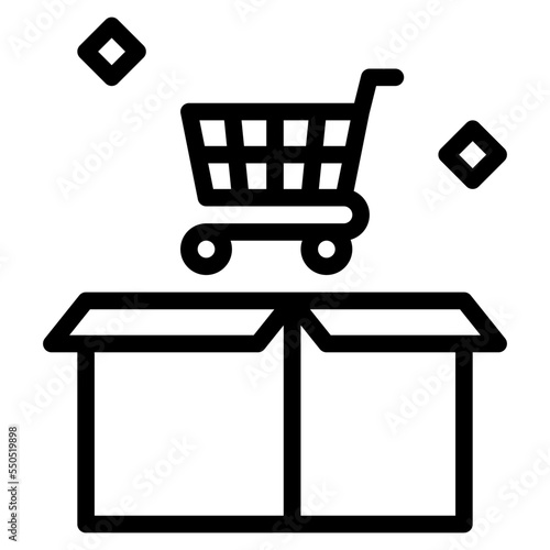 product box open ecommerce icon