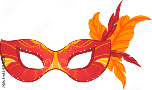 Masquerade colorful masks, joyful festival, bright face decoration, design cartoon style vector illustration, isolated on white.