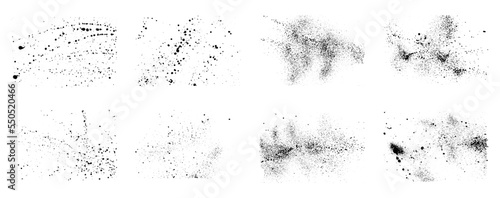 Set of overlays texture,  drop ink splashes. Vector illustration