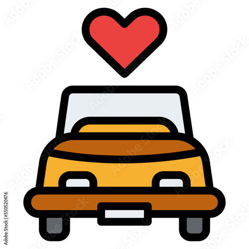 just married car transportation honeymoon icon
