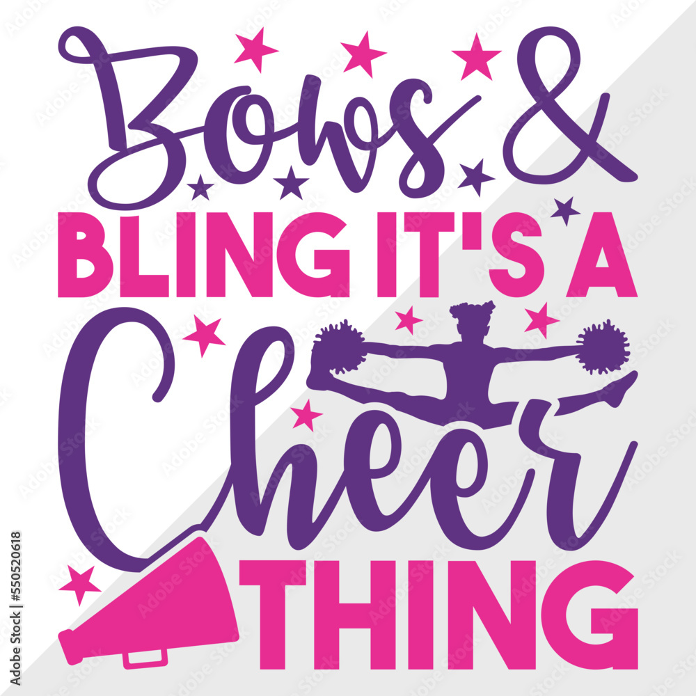 Bows And Bling Its A Cheer Thing SVG Cut File, Cheerleading Svg, Cheer