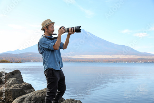 Plakat 富士山とカメラ男子_7