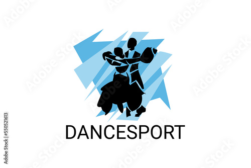 dancesport sport vector line icon. a couple of dancers are dancing in the ballroom sport pictogram, vector illustration.