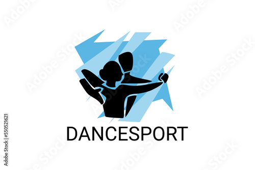 dancesport sport vector line icon. a couple of dancers are dancing in the ballroom sport pictogram, vector illustration. photo