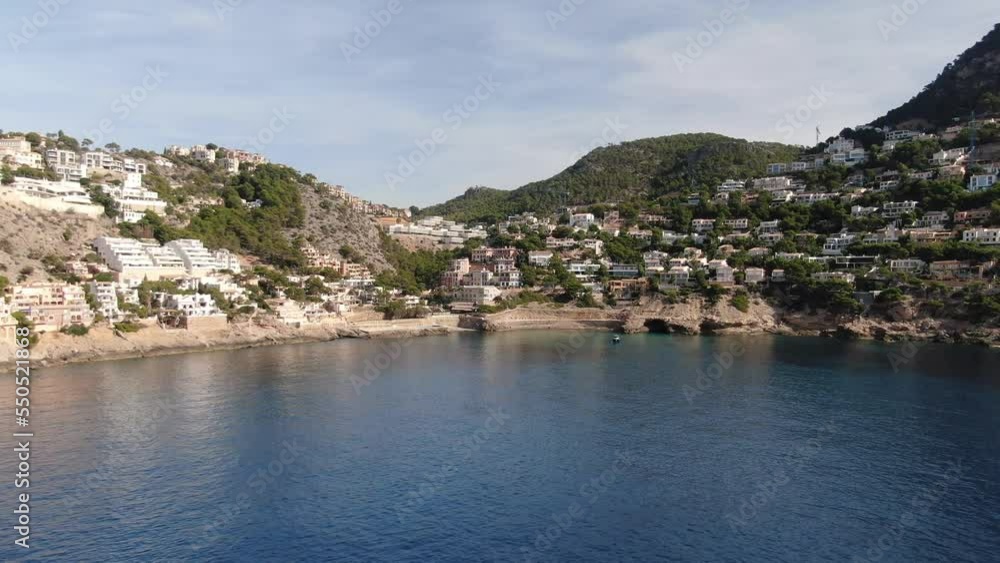 beautiful panoramic view of of the coast of mallorca with an amazing turquoise sea, . concept of summer, travel, relax, hotel, holiday and enjoy beautiful panoramic view of of the coast of mallorca with an amazing turquoise sea, . concept of summer, travel, relax, hotel, holiday and enjoy