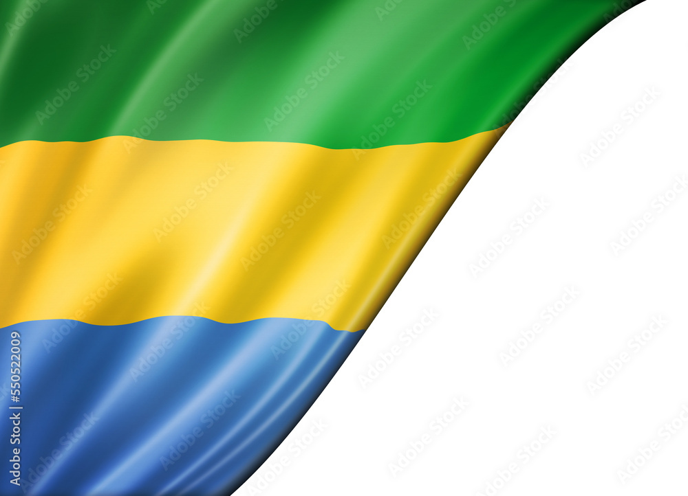 Gabonese flag isolated on white banner