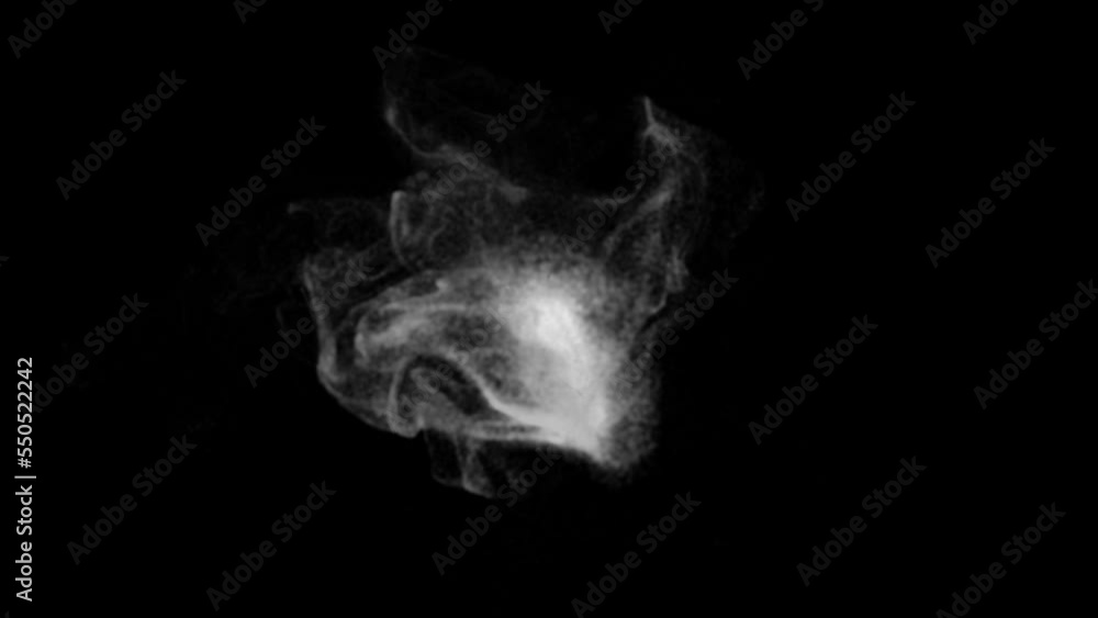Smoke particle on black screen. High speed white smoke animation Smoke particle on black screen. High speed white smoke animation