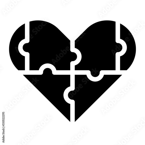 jigsaw puzzles love heart icon