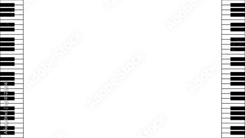 Background white with piano border. Vector can be used for banners, posters, power points, templates, slides, etc.