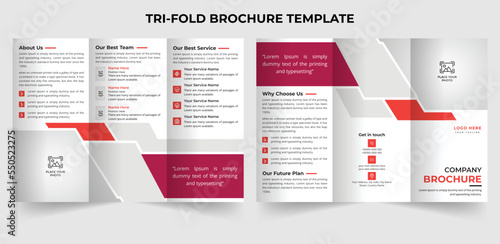 Professional modern trifold brochure template design in A4 size