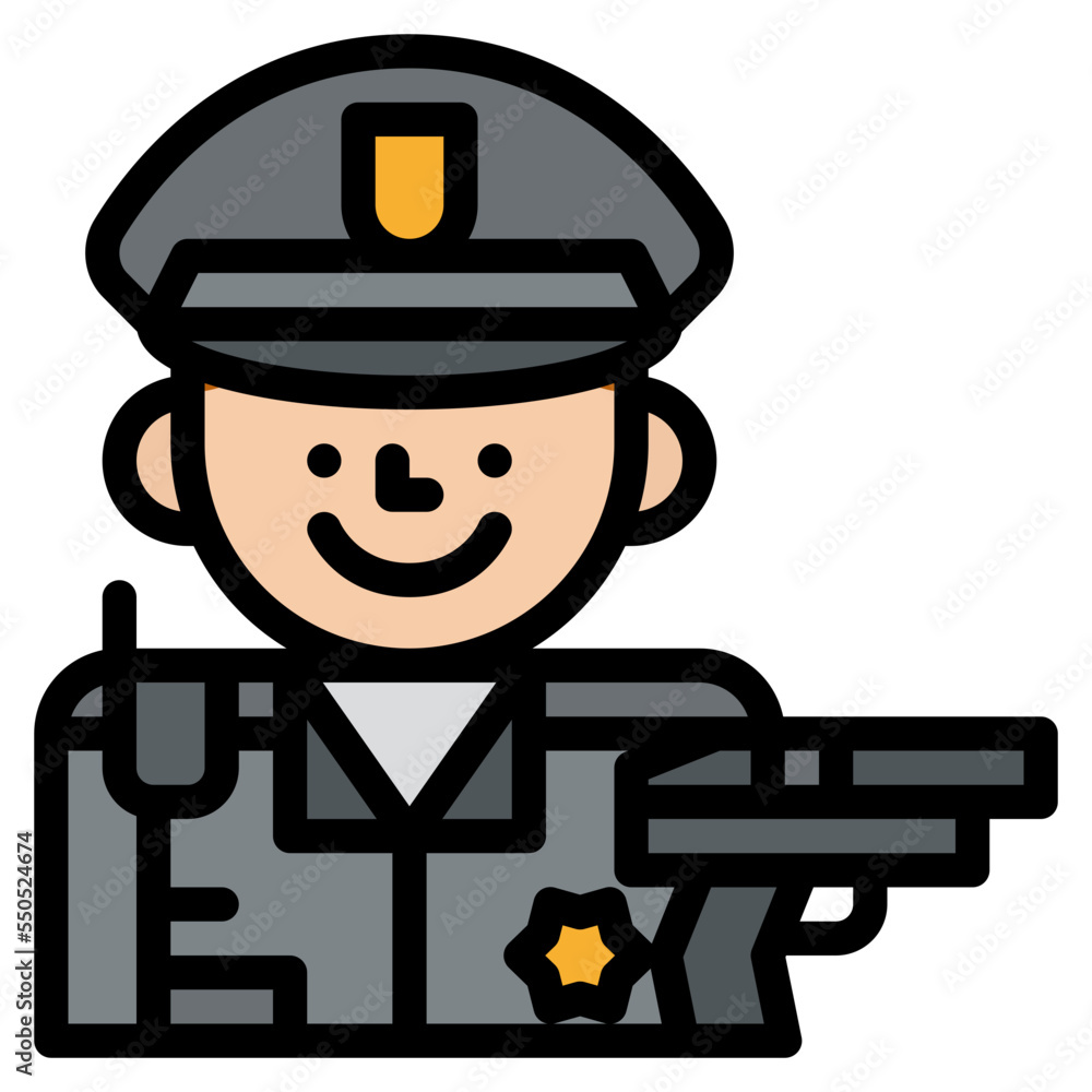 police man occupation job profession icon