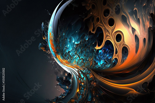 Abstract futuristic background. Beautiful 3d dynamic wallpaper 