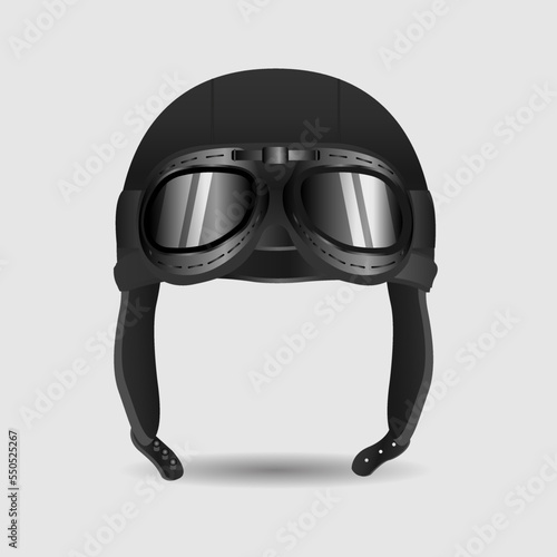 Fototapet Realistic Aviator Hat with Goggles