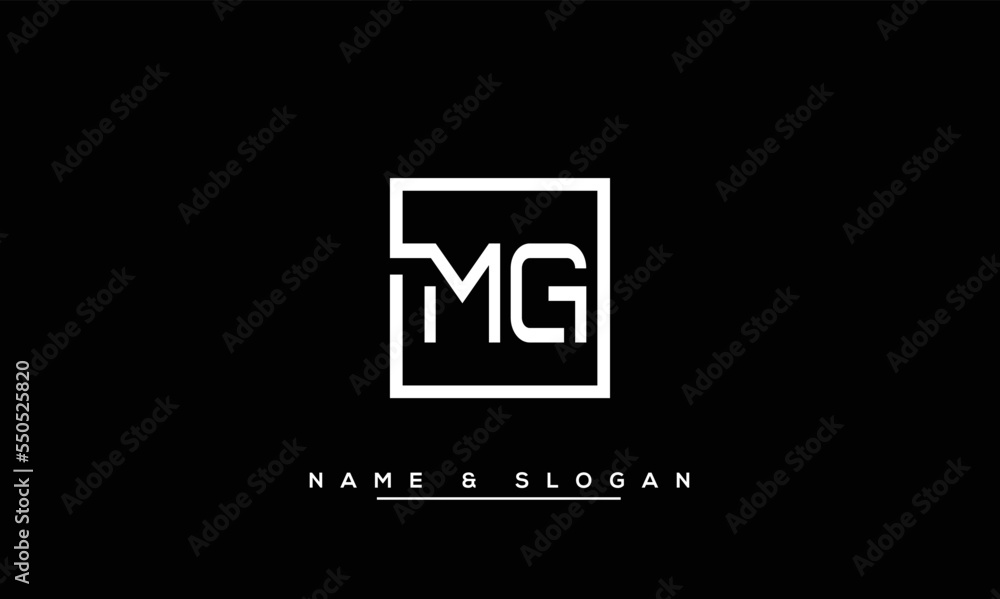 MG,  GM,  M,  G   Abstract  Letters  Logo  Monogram - obrazy, fototapety, plakaty 