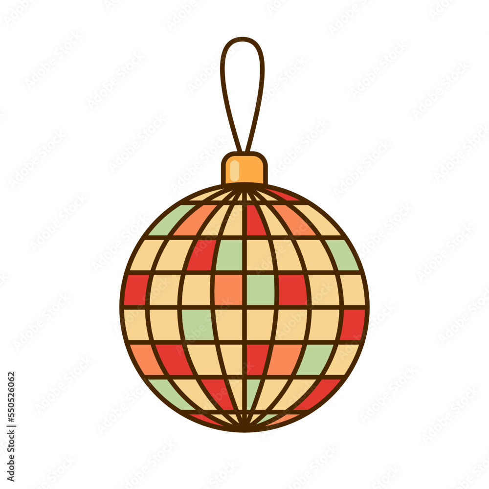Christmas disco ball icon isolated on white background. Christmas disco ball icon isolated on white background.