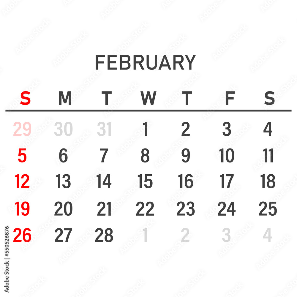 February 2023 Calendar Template Layout For February 2023 Printable