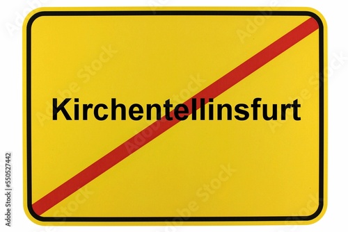 Illustration eines Ortsschildes der Gemeinde Kirchentellinsfurt in Baden-Württemberg photo