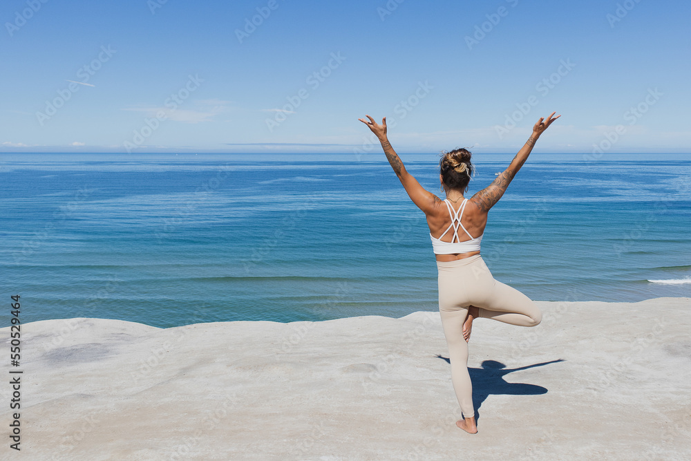tree pose Vrksasana yoga on the beach tree pose Vrksasana yoga on the beach