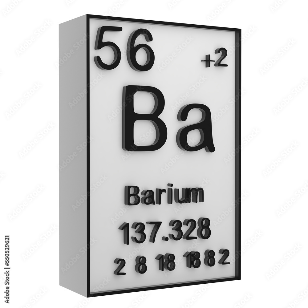 Barium,Phosphorus on the periodic table of the elements on white ...