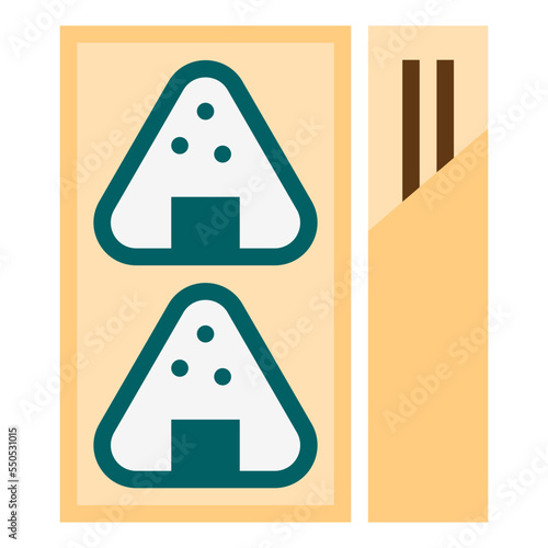 onigiri food truck flat icon