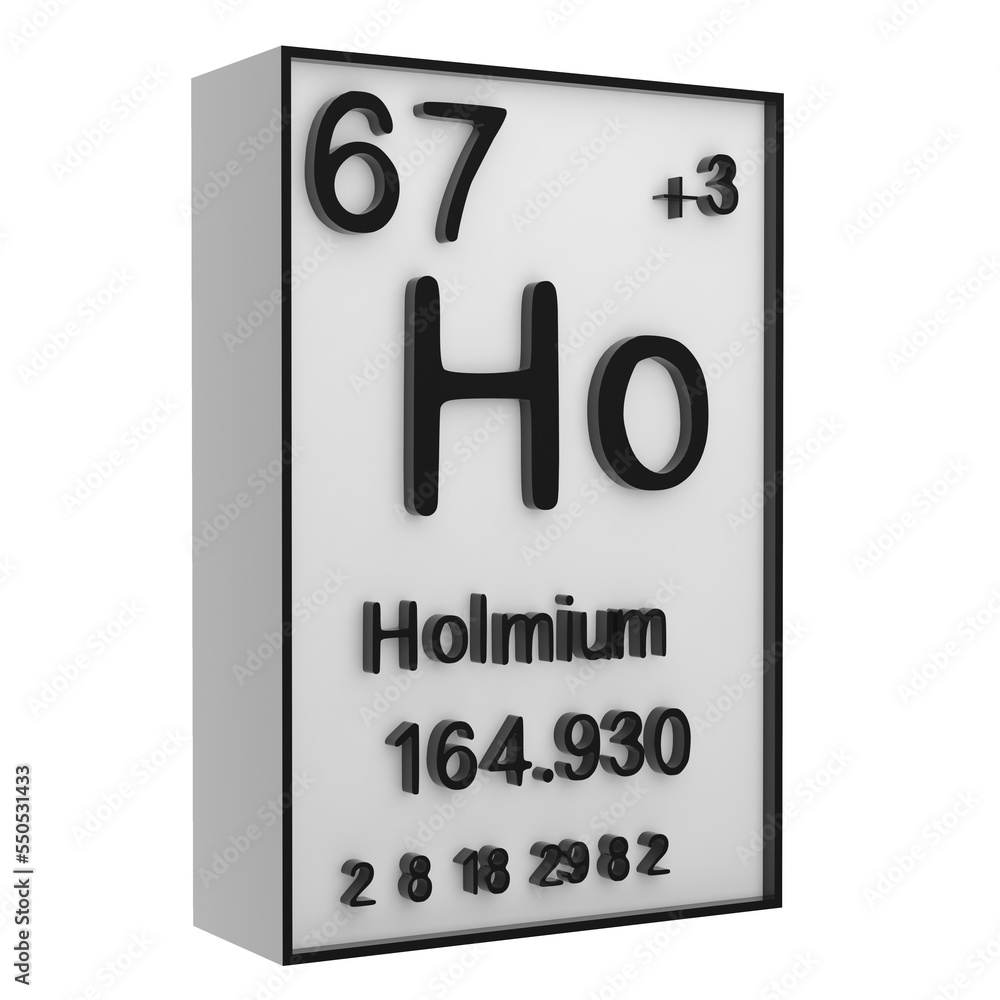 Holmium,Phosphorus on the periodic table of the elements on white blackground,history of chemical elements, represents the atomic number and symbol.,3d rendering Holmium,Phosphorus on the periodic table of the elements on white blackground,history of chemical elements, represents the atomic number and symbol.,3d rendering
