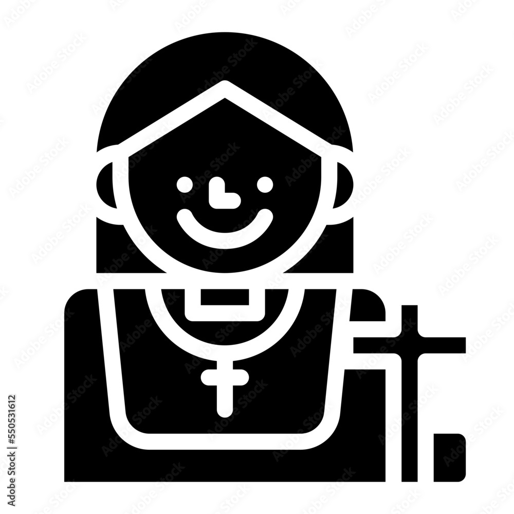 nun occupation job religion icon nun occupation job religion icon