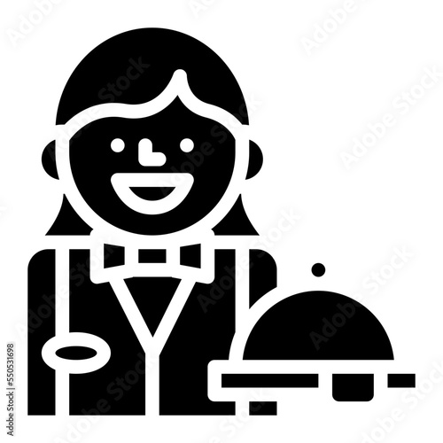 waitress occupation job profession icon