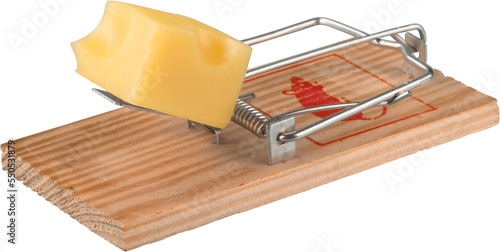 Danger mousetrap with cube cheese