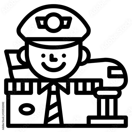 captain pilot occupation job profession icon