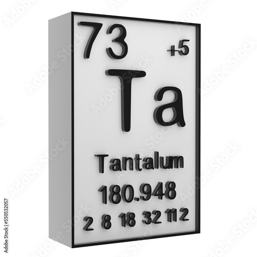 Tantalum,Phosphorus on the periodic table of the elements on white blackground,history of chemical elements, represents the atomic number and symbol.,3d rendering