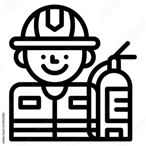 firefighter occupation job profession icon