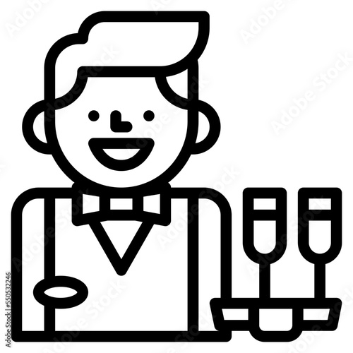 waiter occupation job profession icon
