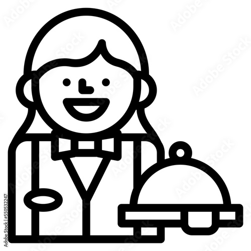 waitress occupation job profession icon