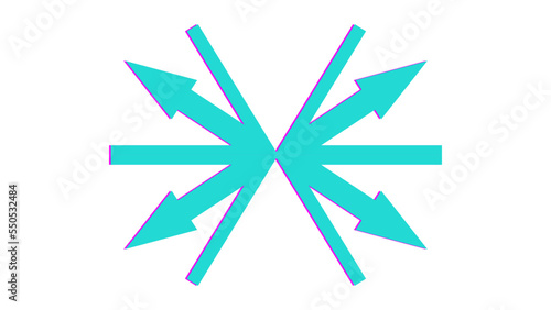 An abstract transparent arrow shape design element.